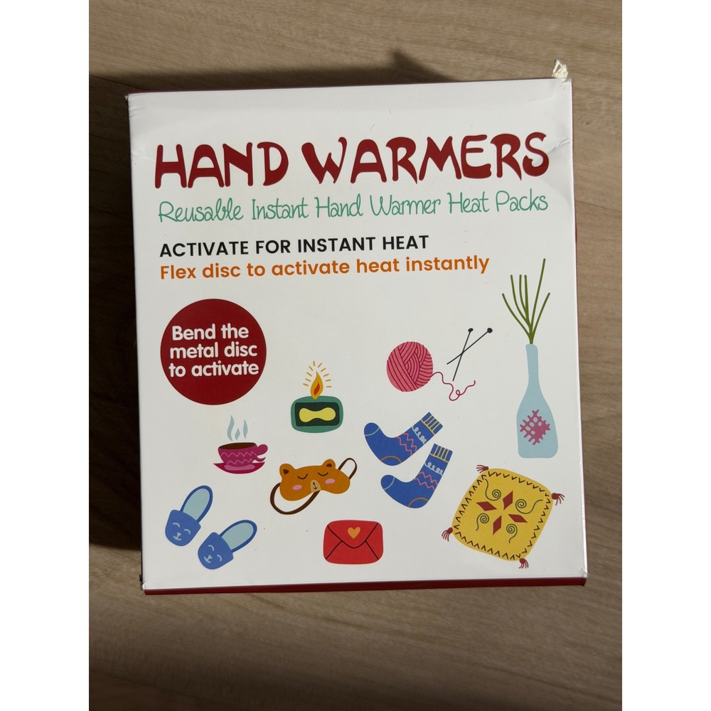 Hand Warmer Heat Packs Red Reusable Instant Flex Disc NEW